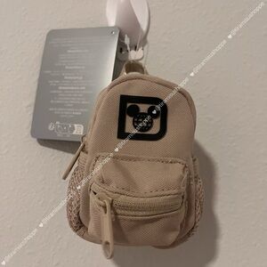Beige Mini Backpack with Mickey Keychain